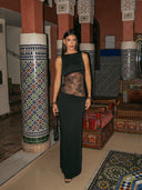 Aaliyah | Women's Backless Lace Sleeveless Maxi Dress