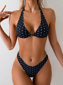 Alena | Women's Halter Neck Bikini Polka Dot Swimwear