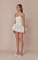 Alia | Women's Strapless Balloon Draped Mini Cocktail Dress