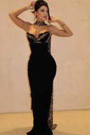 Camryn | Women's Strapless Leopard Maxi Dress with Scarf