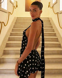 Dakota | Women's Open-Back Polka Dot Halter Mini Dress
