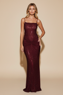 Eden | Women’s Sleeveless Sequin Glitter Maxi Wedding Guest Dress