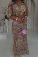 Elina | Women's Embroidery Sequin Summer Party Two-Piece Set