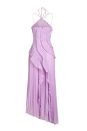 Eliza | Women’s Pleated Ruffled Maxi Wedding Guest Dress
