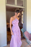 Eliza | Women’s Pleated Ruffled Maxi Wedding Guest Dress
