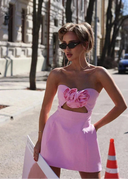 Elspeth | Women's Strapless Floral Mini Cocktail Dress