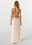 Greta | Women's Backless Sculpted Texture Maxi Summer Dress