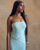 Isadora | Women's Strapless Side-Slit Knit Maxi Summer Dress