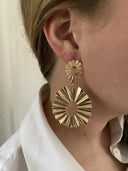 Jade | Women's Textured Disc Drop Earrings