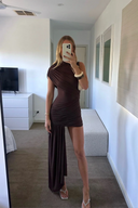 Jenna | Women's High Neck Ruched Draped Mini Cocktail Dress