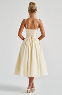 Kaydence | Women's Sleeveless Square-Neckline Gingham Midi Dress