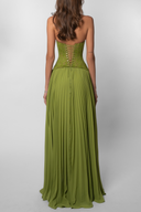 Kenley | Women's Pleated Corset Maxi Wedding Guest Dress