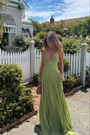 Kenley | Women's Pleated Corset Maxi Wedding Guest Dress