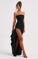 Kristin | Women's Strapless Slit Maxi Prom Dress