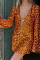 Leilani | Women's Long Sleeve Sequin Mini Summer Dress