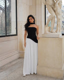 Lucinda | Women's Strapless Maxi Wedding Guest Dress with Scarf