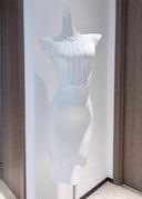 Roxanne | Women's High-neck Lace Bodycon Mini Dress