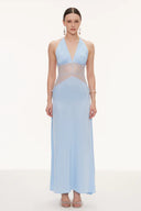 Selene | Women's Lace Plunge Backless Maxi Dress