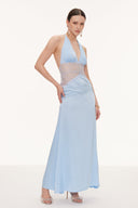 Selene | Women's Lace Plunge Backless Maxi Dress