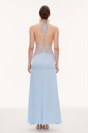 Selene | Women's Lace Plunge Backless Maxi Dress