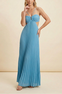 Luella | Women's Halter Pleated Maxi Prom Dress