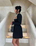 Frankie | Women's Longsleeve Mini Party Dress with Pearl Details